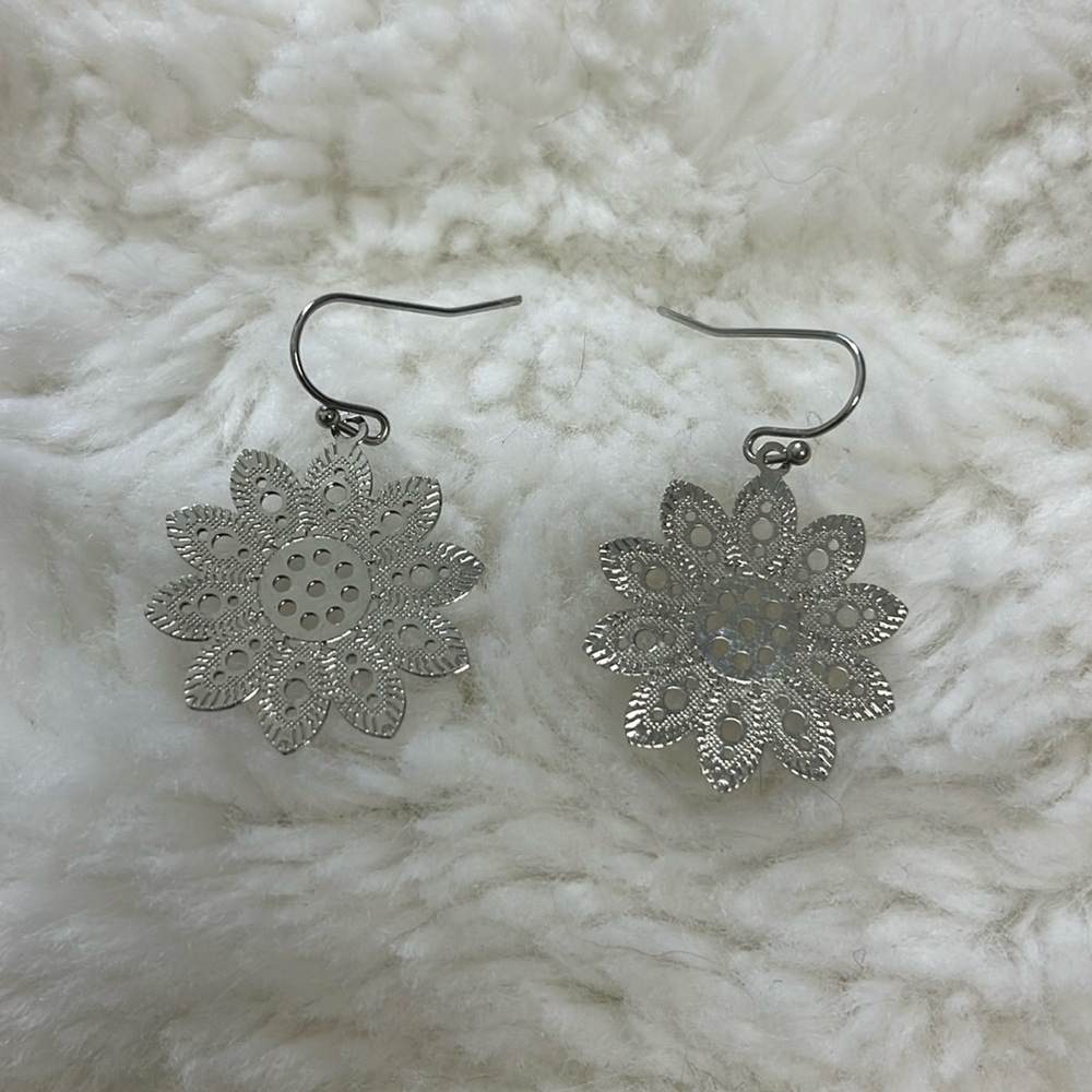 Intricately Embellished Light Filigree Earrings